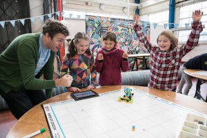 An image of children playing with a LEGO WeDo robot. Image by Kois Miah © GLA