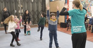 Children dancing at a workshop with Siobhan Davies Dance