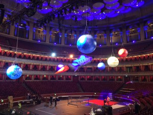 Suspended rockets and planets at the Royal Albert Hall