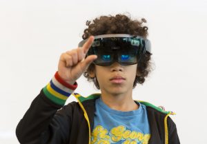 Boy with VR goggles